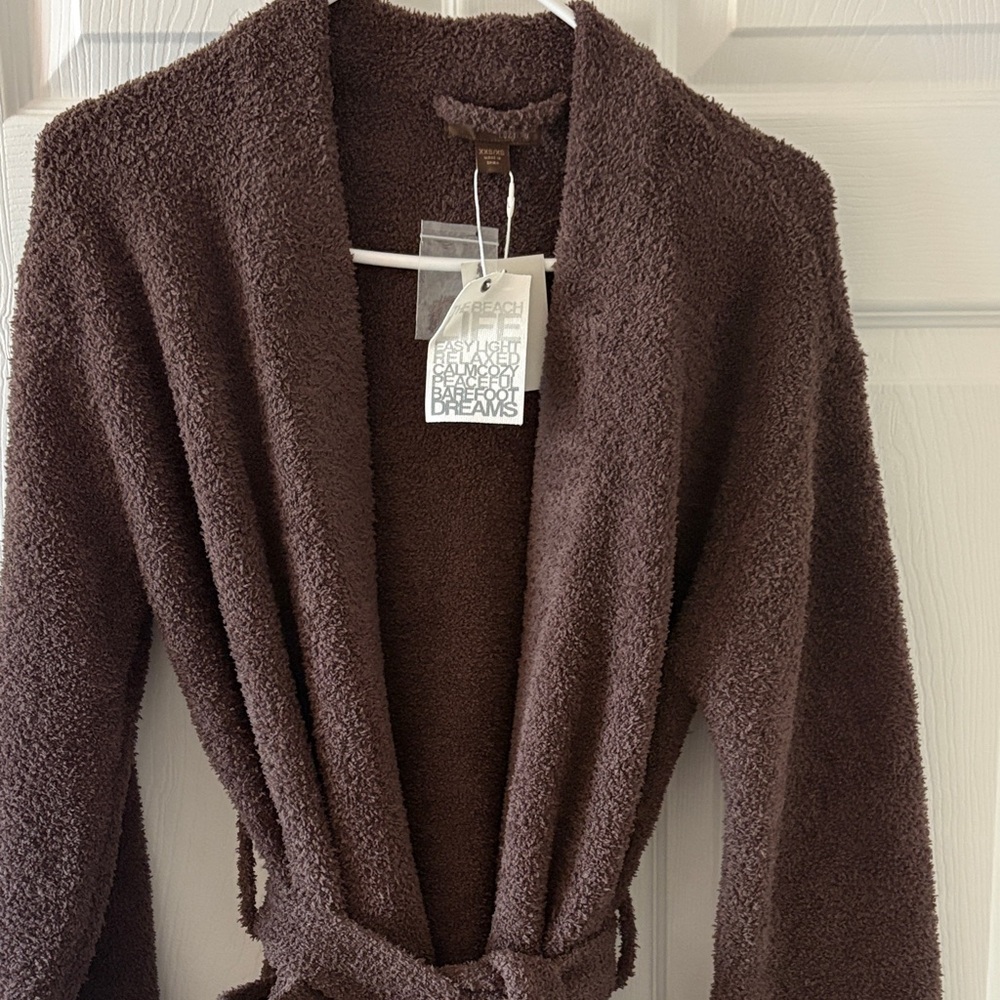 Cozy Brown Barefoot Dreams Belted Robe - Picture 2 of 2